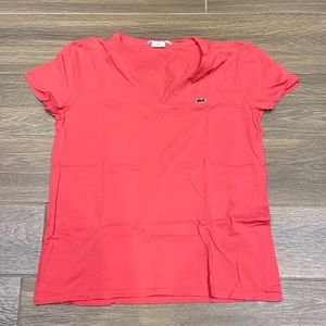 Lacoste pink v-neck size 42